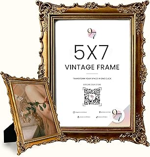 97 Decor 5x7 Antique Picture Frame - Gold Vintage Picture Frames 5x7, Or...