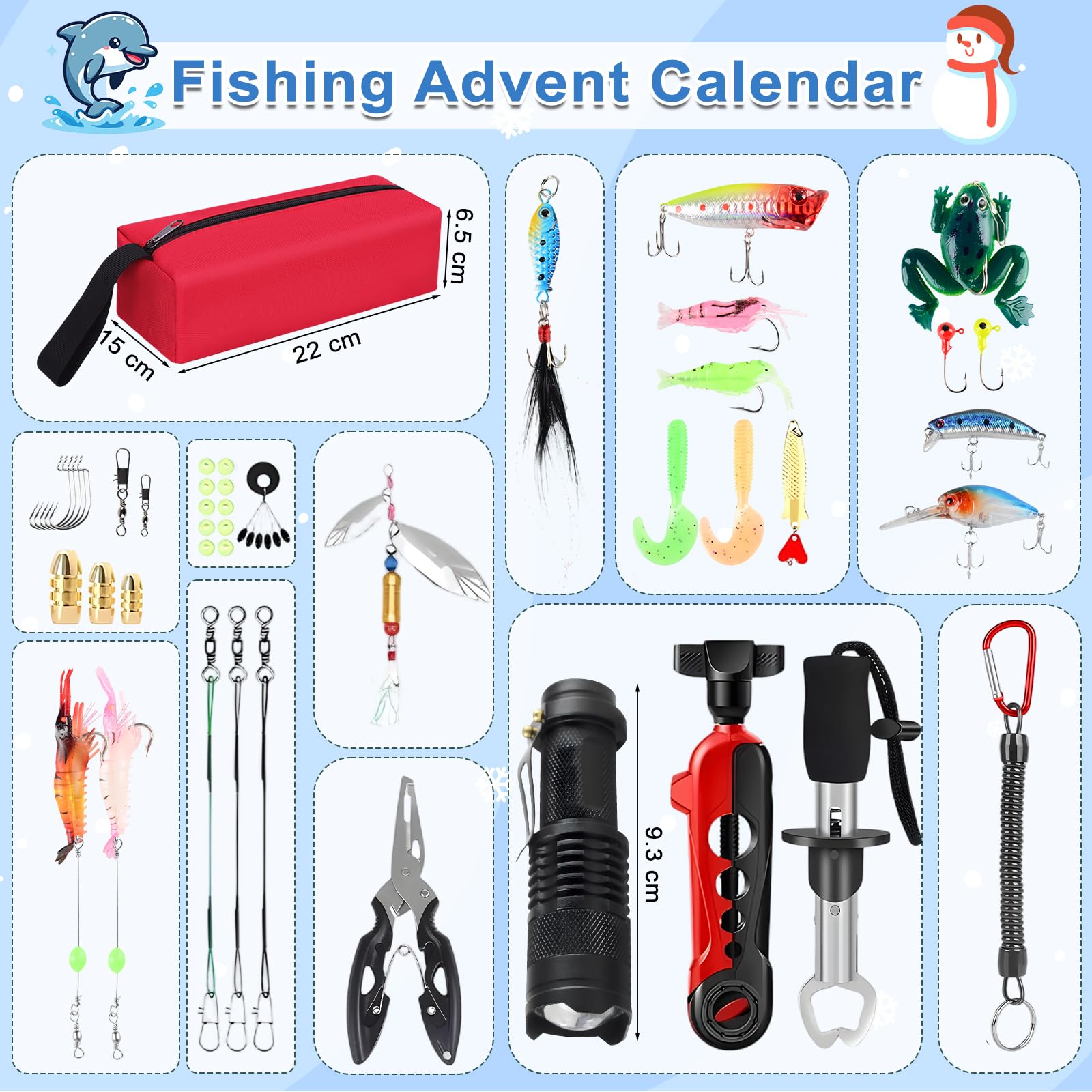 Calendario de Adviento 2025 Pesca Hombre - 24 Días Navidad con Señuelos y Herramientas Regalos