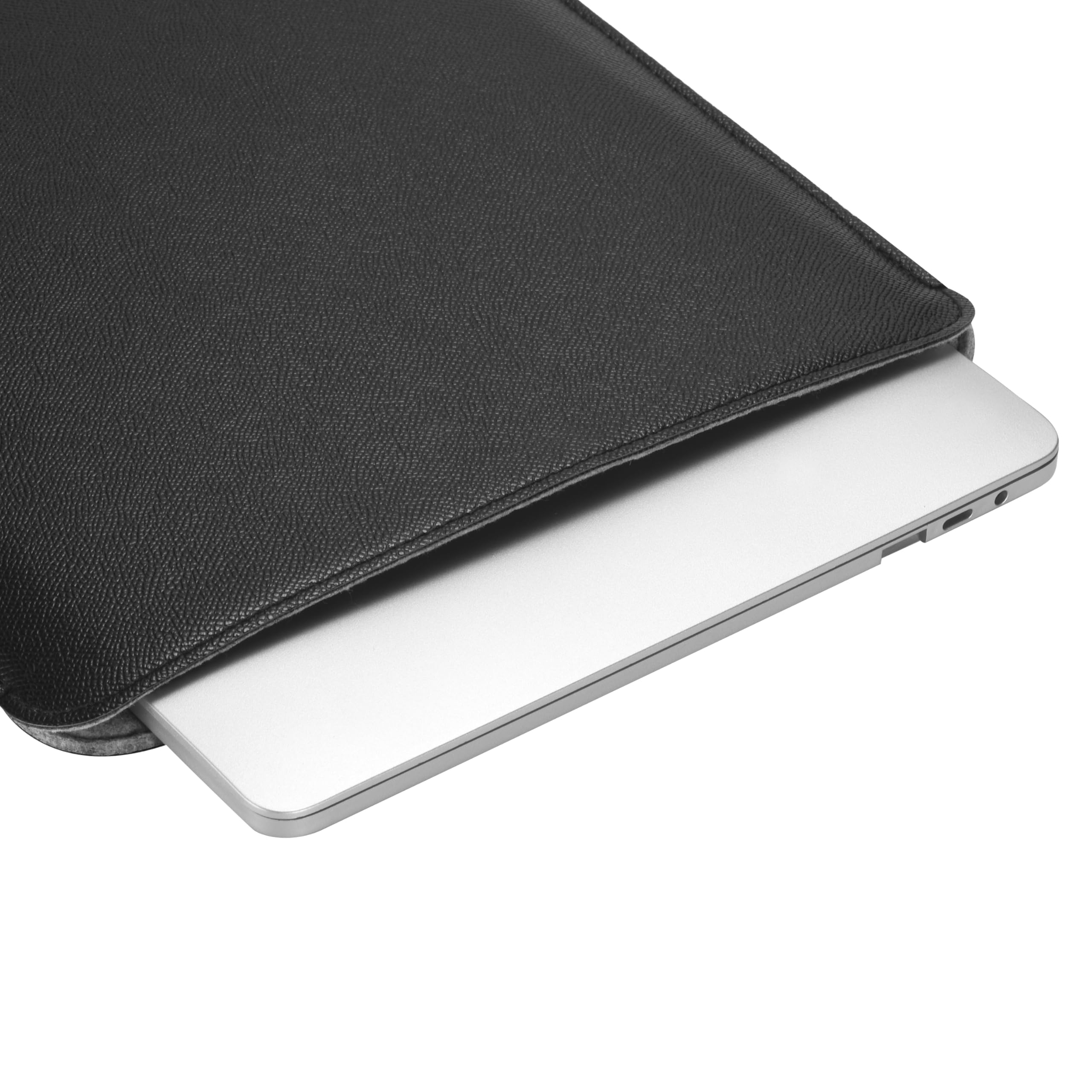 Comfyable Funda portátil 14 Pulgadas Compatible con MacBook Pro 14 M5 A3426 A3427 M4 M3 M2 M1 Pro/MAX 2026-2021, Sleeve MacBook Slim de Piel sintética, Negro
