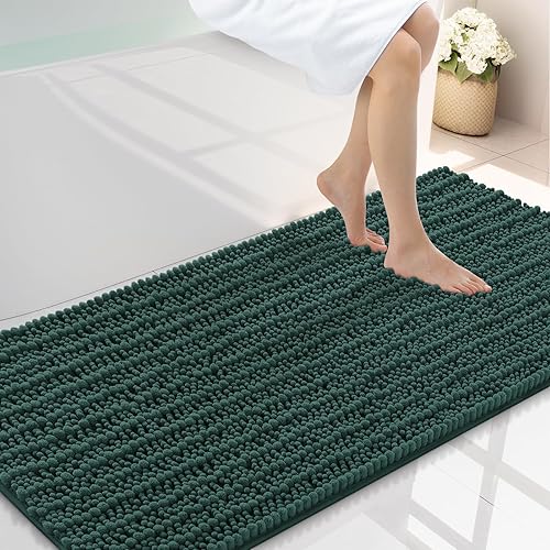 Miniatura 212 de Smiry Alfombras de Baño 24 x 16 pulgadas, Tapetes de Baño de Chenilla Extra Suaves y Absorbentes, Respaldo de Goma Antideslizante, Lavable a Azul