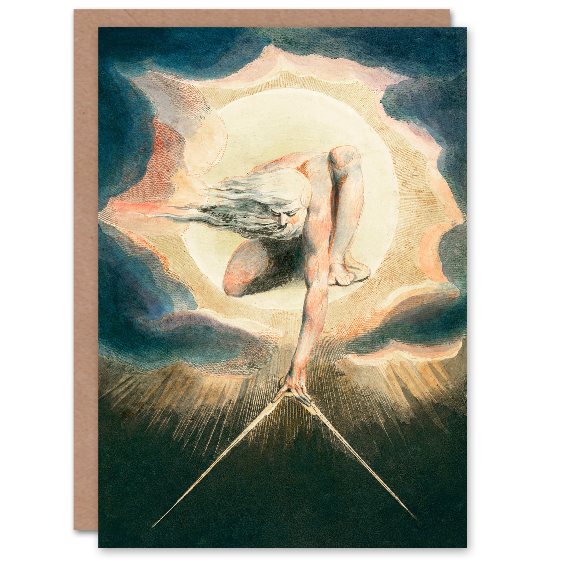 William Blake Art Card Ancient of Days Setting Compass to Earth