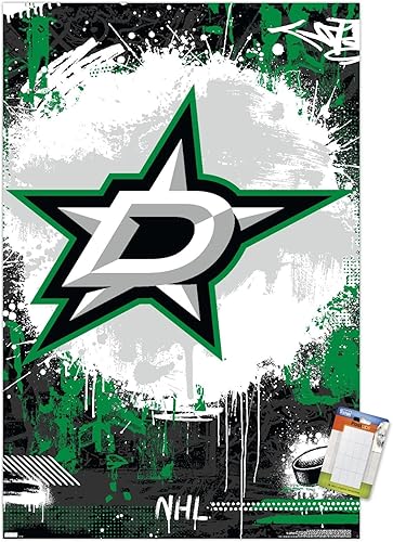 Trends International NHL Dallas Stars - Póster de pared con logotipo Maximalist 23, 14.72 x 22.37 pulgadas, paquete de póster y montaje prémium