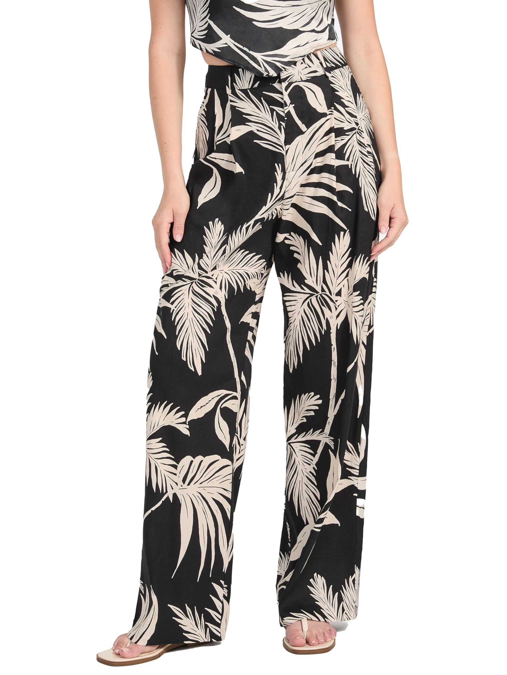 Guess Womens Eco Jemma Linen Wide Leg Pant