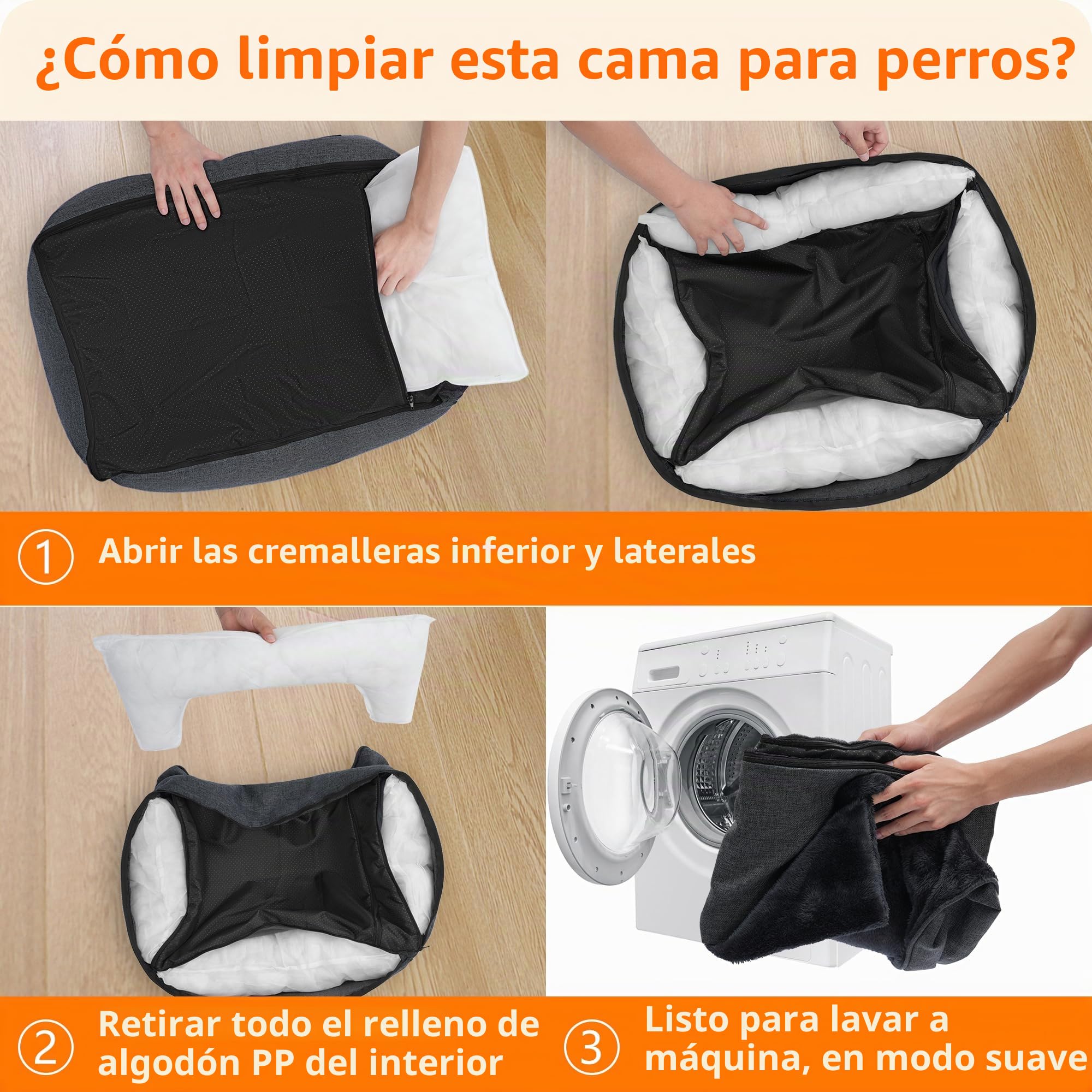 HMTOPE Cama para perros XXL, extraíble, lavable, 120 x 90 cm, gris oscuro | Sofá antiansioso para perros, suave y transpirable, cesta para perros, parte inferior antideslizante