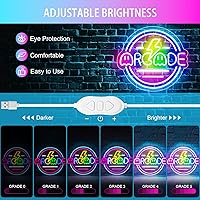 Vista 3 de Gamer Neon Sign for Gamer Room Decor, Dimmable Arcade Neon Signs for Wall Decor, USB Powered Bright LED Neon Gaming Signs for Boys Room, Best Gamer