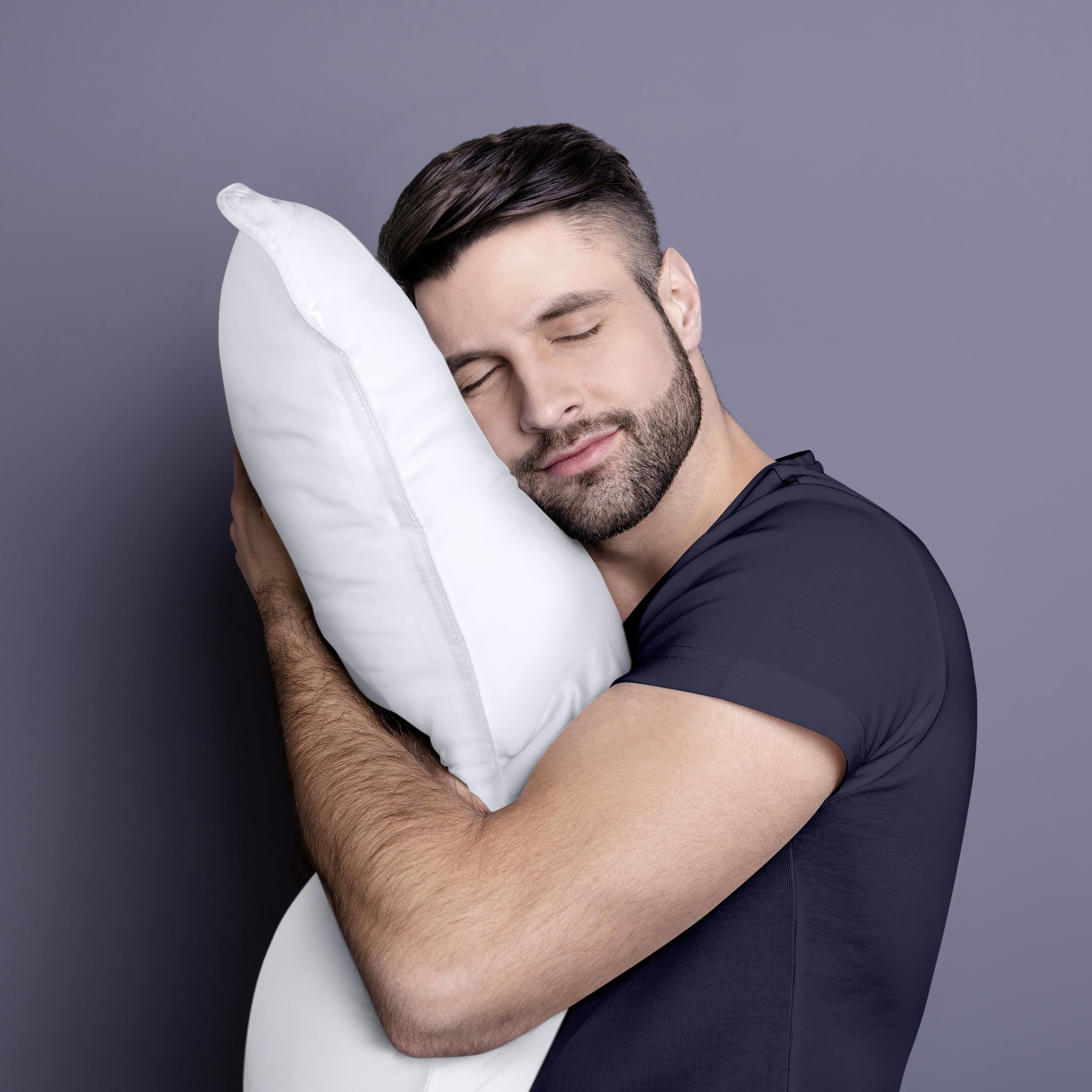 Utopia Bedding Cuscini Letto (Set di 2), 50 x 70 cm Guanciali Letto Coppia, 3D Fibra di Poliestere (Bianco)