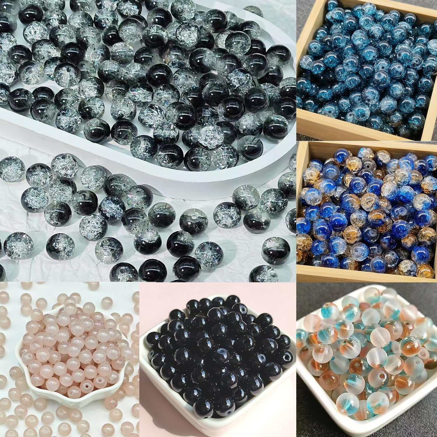 Luluvora 18 Colors 8mm Glass Beads for Jewelry Making Kit with 6 DIY Accessories - Bracelet Making Kit for Adults Women Includes Spacer/Lava/Stone Beads, Jewelry Supplies for Earrings & Necklaces - Image 3