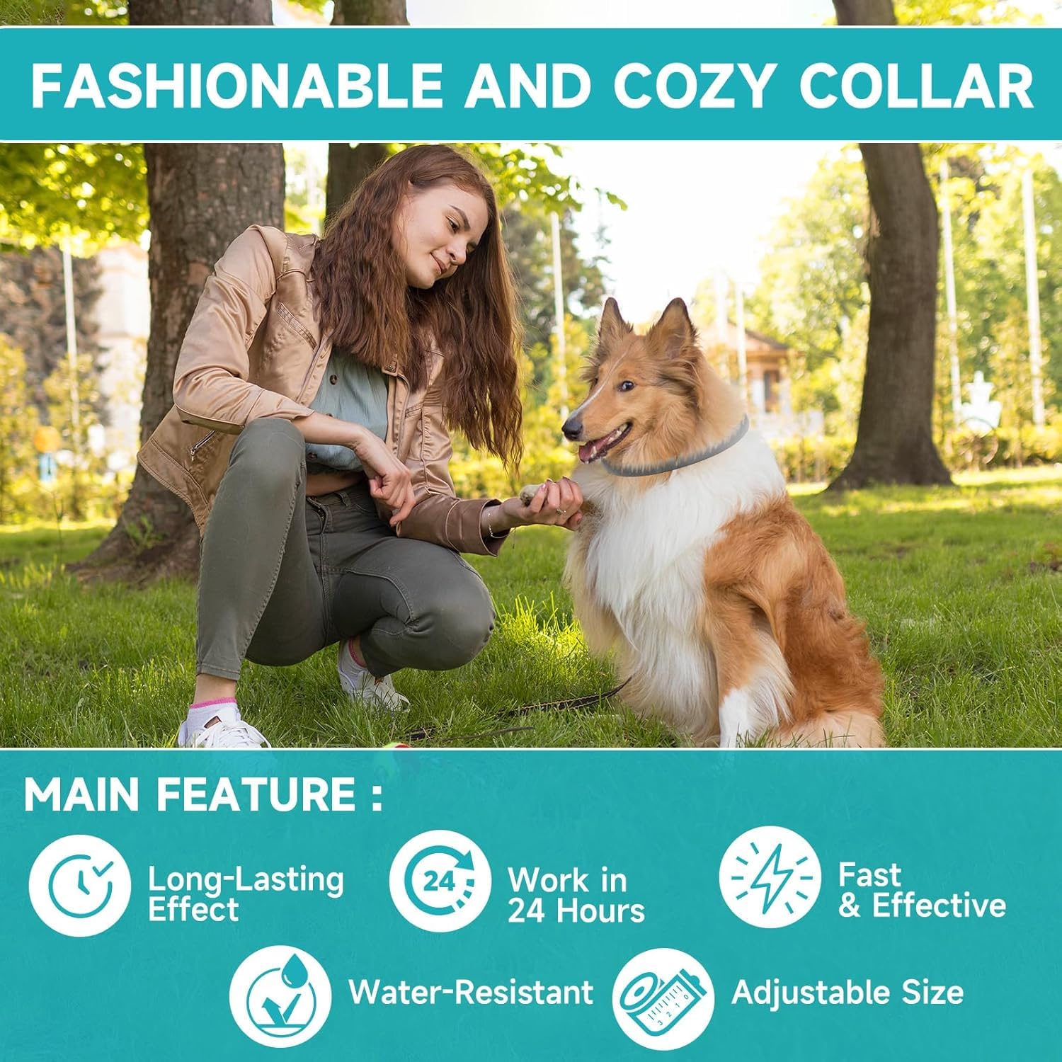 Flea & Tick Collar for Dogs: 8 Month Protection, Water-Resistant, Safe Natural Repellent for All Breeds.Made with Natural Ingredients. (Pack of 4) 4