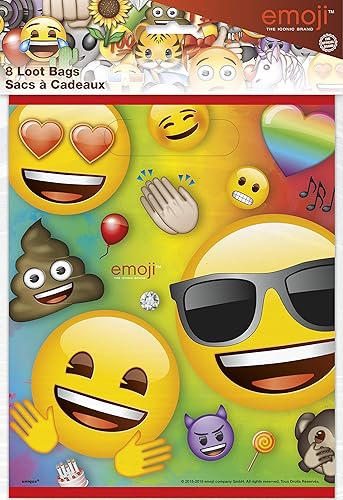 Miniatura 2 de Rainbow Fun Emoji Loot Bags (8 unidades)  Recuerdos de fiesta de Unique para niños, perfectas para coloridas celebraciones de cumpleaños