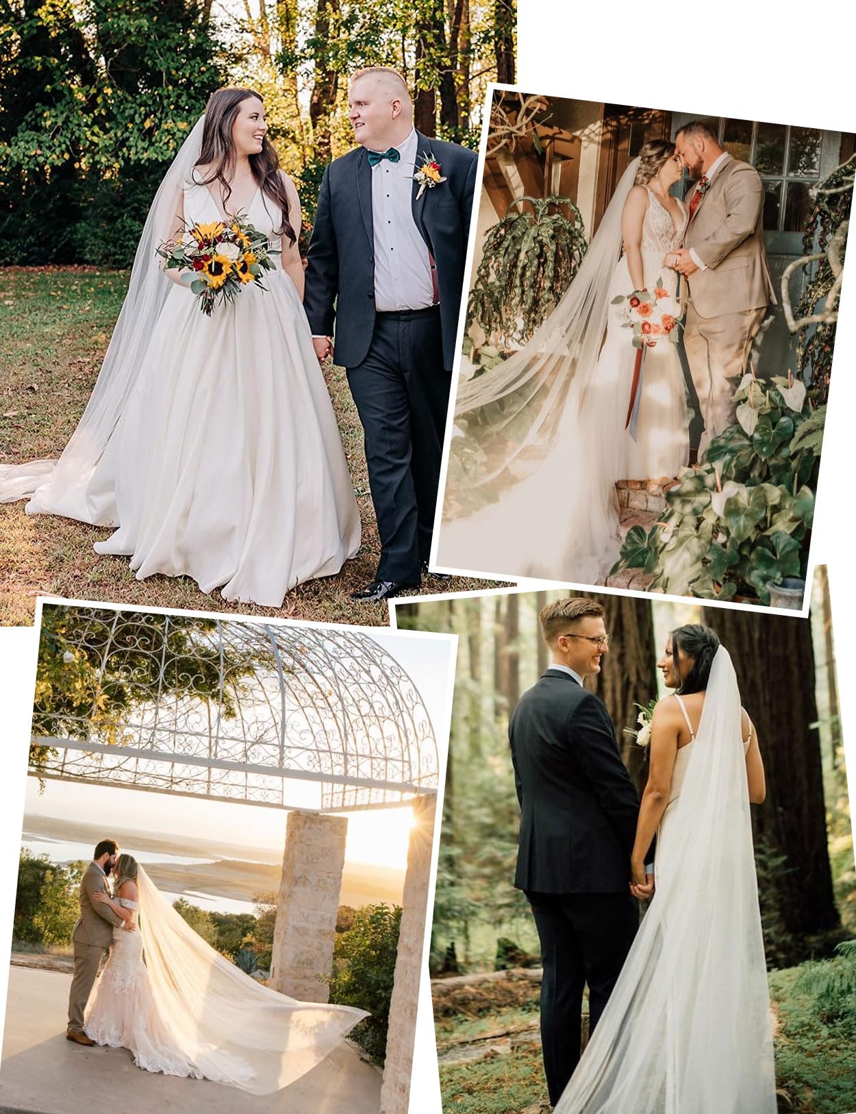 BEAUTELICATE Velo da Sposa Tulle Lungo Nozze Monostrato Addio al Nubilato Accessori Morbido Velo Avorio Bianco