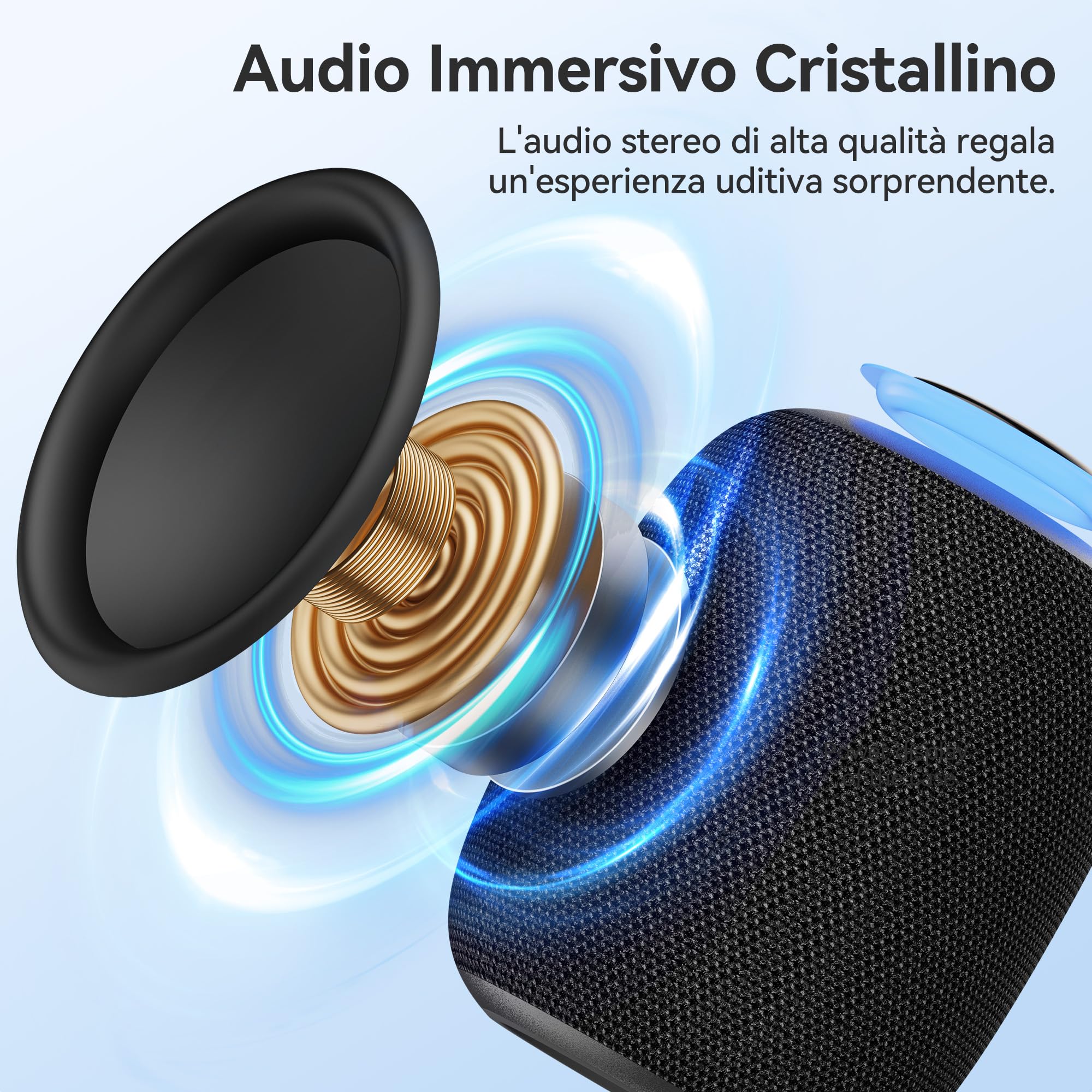 oraolo Cassa Bluetooth Portatile Altoparlante Doccia | 15W Impermeabile Bluetooth 5.4 Extra Bassi Attivi Chiamata Vivavoce per Casa Esterno Doccia