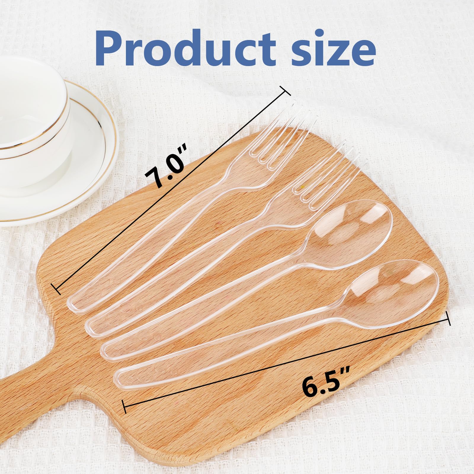 1000 Count Clear Plastic Silverware - Forks & Spoons -3 1000 Count Clear Plastic Silverware - Forks & Spoons -3