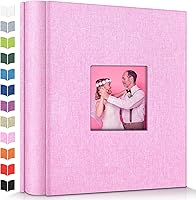 Vista 25 de Álbum de fotos Artfeel 4x6 con 600 bolsillos, álbumes de fotos deslizables, libro de memorias con cubierta de lino y ventana frontal, libro de fotos
