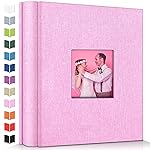 Artfeel Photo Album 4x6 with 600 Pockets,Slip-in Picture Albums,Linen Cover Memory Book with Front Window,White Page Vertical Photo Book for Wedding,Family,Anniversare,Baby,Vacation