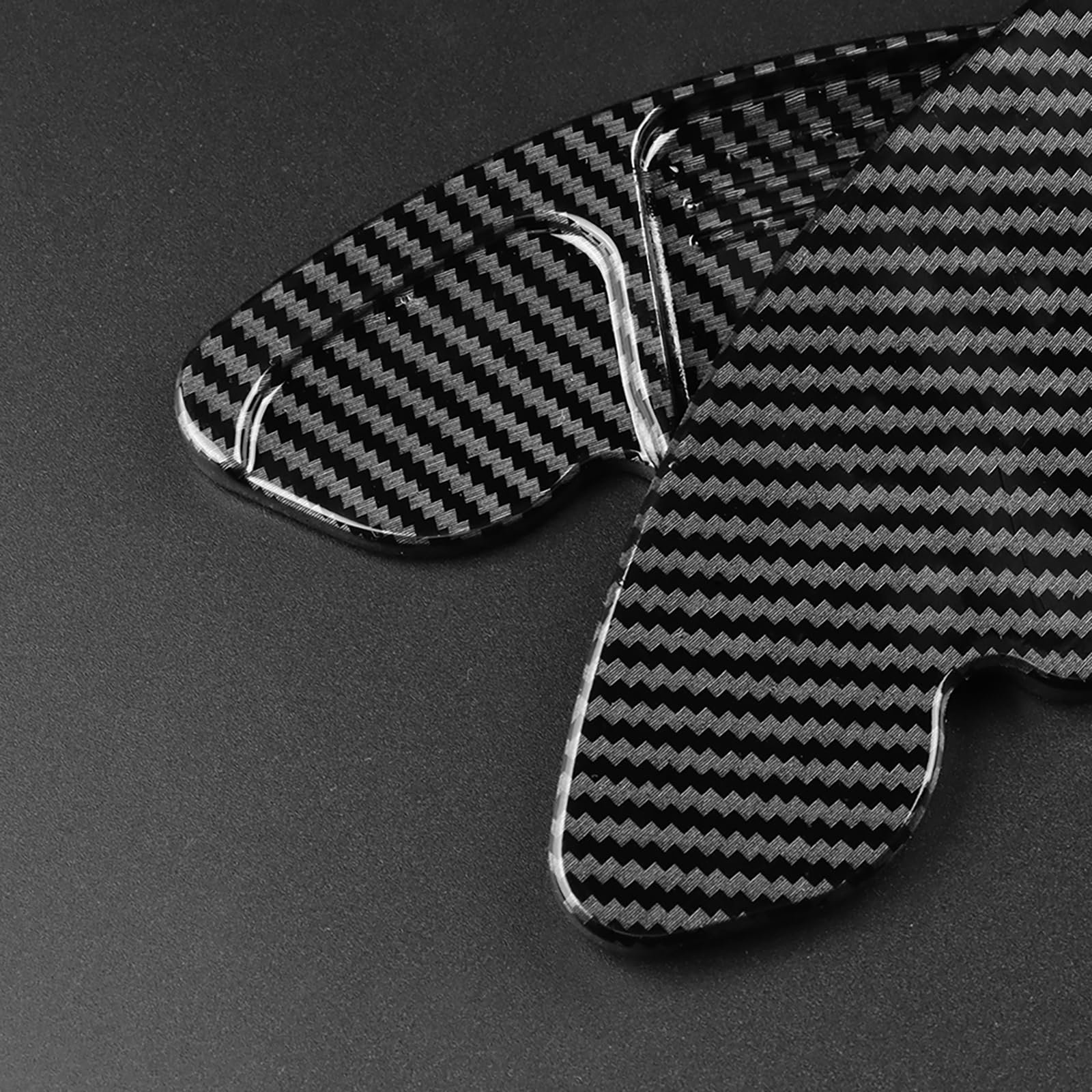 KUNGKIC Volant ABS avec palettes de changement de vitesse, pour Audi 2013-2016 A3 A4 A6, A8 2011-2017 Pièces d'accessoires d'intérieur 2 PCS (Noir motif carbone soudé)