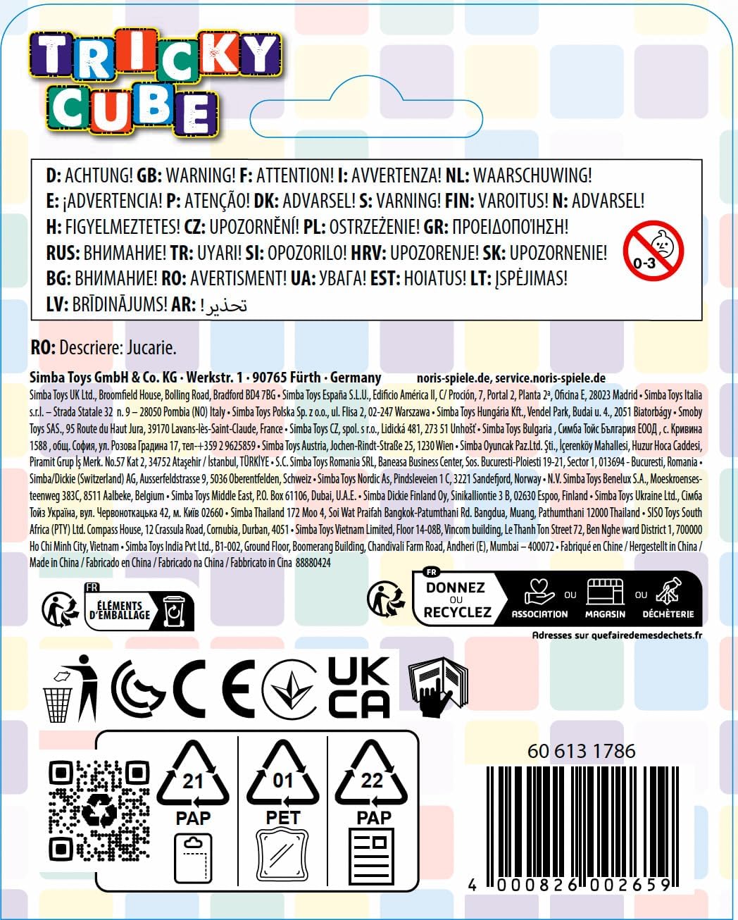 Noris 606131786 Tricky Cube Action Game for The Whole Family from 6 Years