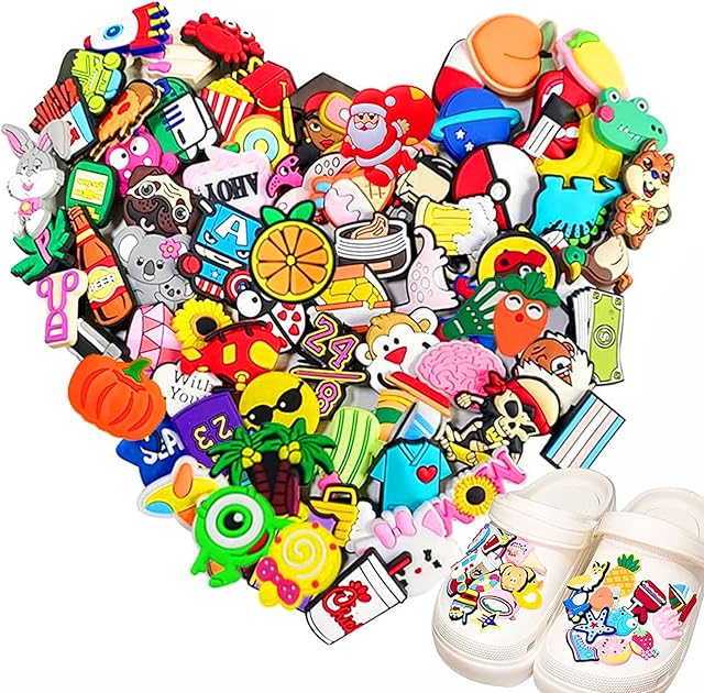 Fokelyi Shoe Charms for Clogs, 30 Pcs Cute croc charms Different Shape Shoe Decoration Charm, Shoe Decorations Accessories Charms for Clog Shoes Decorations Wristband Bracelet Party Favors