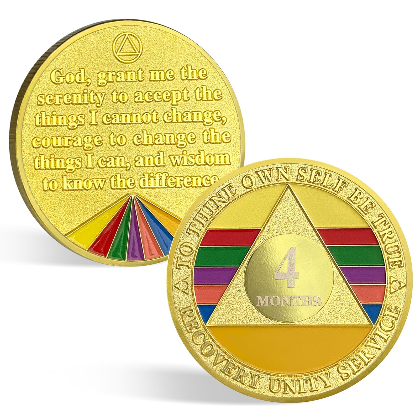 Jeton Sobriété 1 Mois AA - Arc-en-Ciel, Pendentif & Boîtier Inclus !