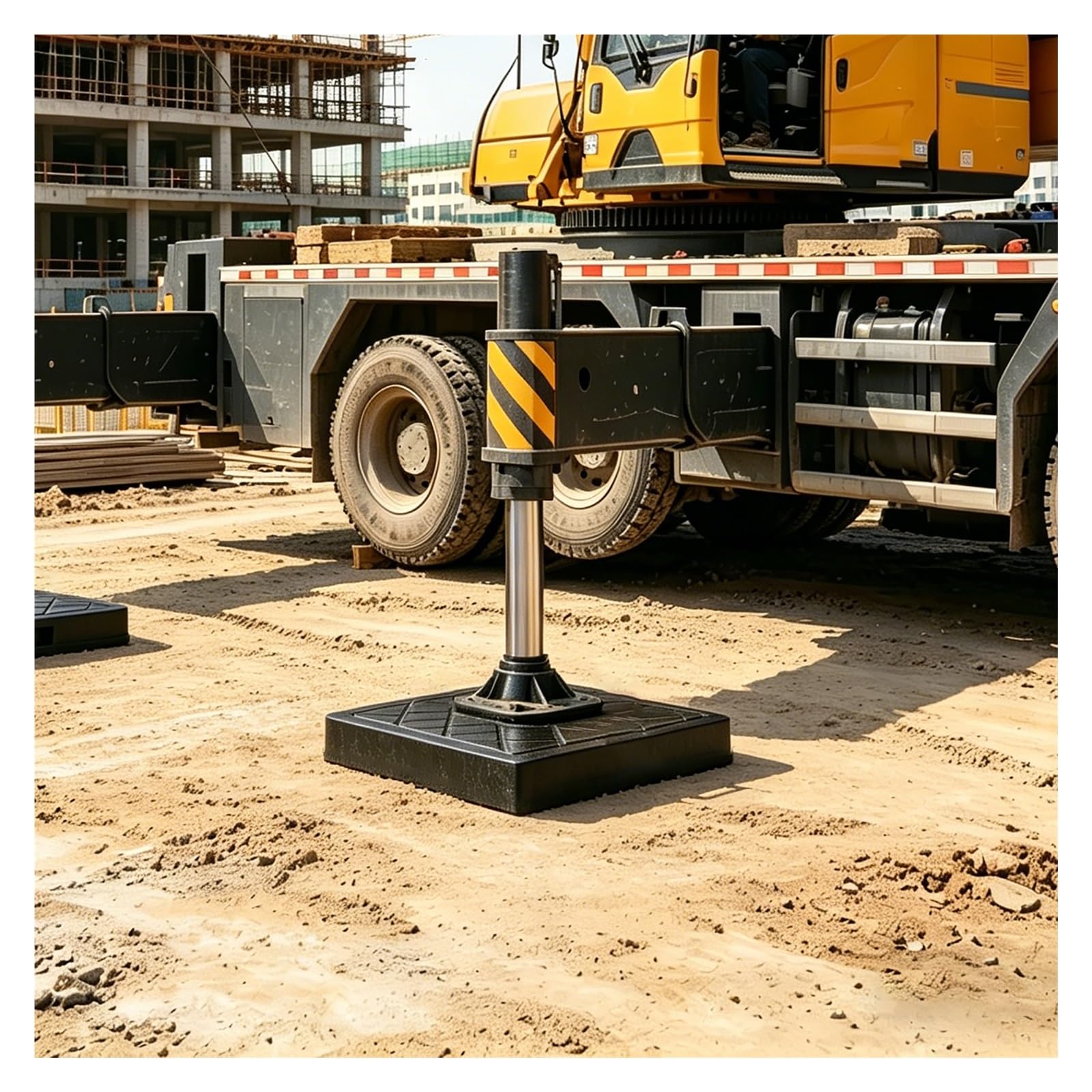 Generisch Hochleistungs-Kranstützplatten, rutschfeste Stabilisierungsplatten für Wohnmobile und Baumaschinen, robuste HDPE-Stützplatten (60 x 60 x 8 cm) – Premium-Qualität