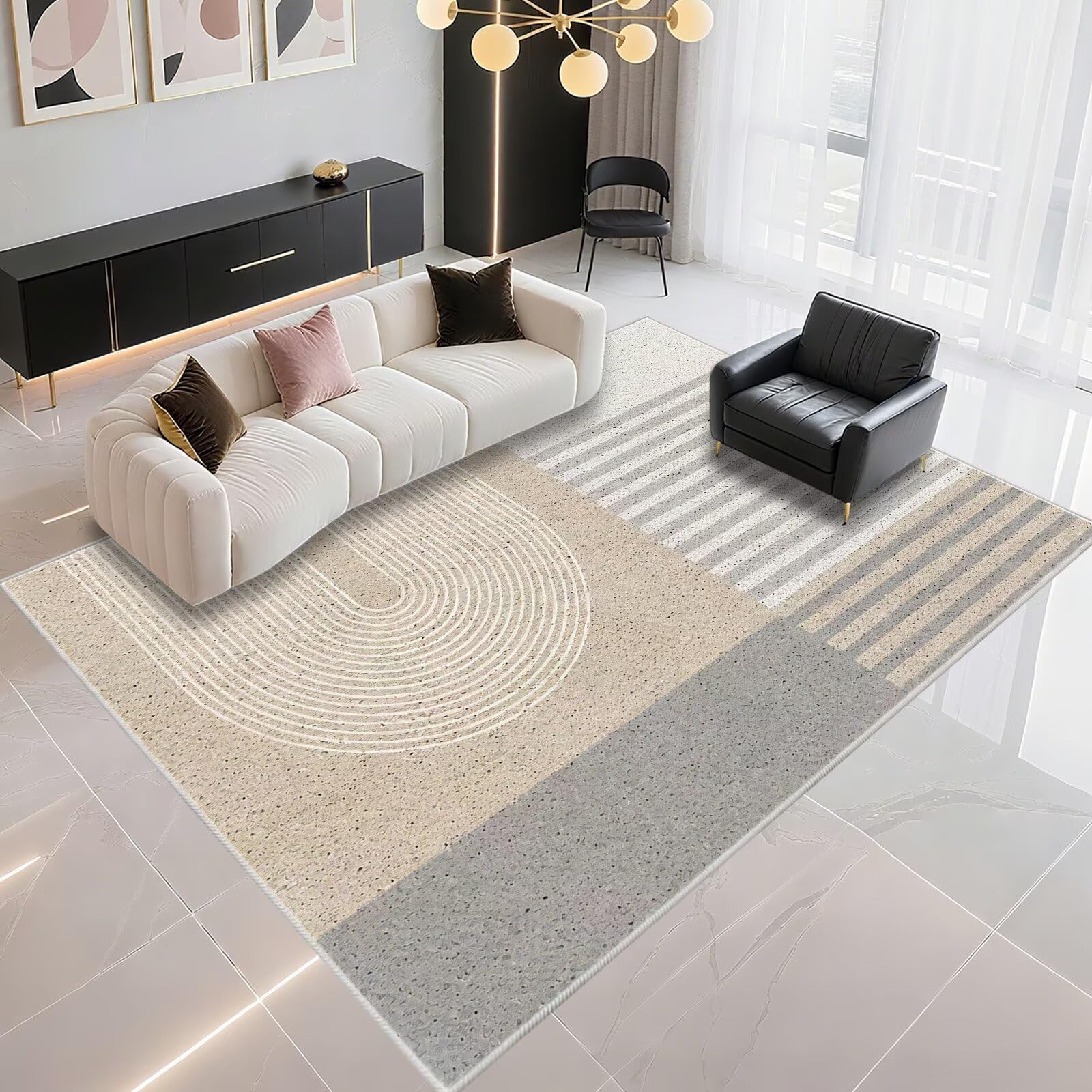 Tapis de cuisine anti-bruit pour salon et grands couloirs gris 160x200cm