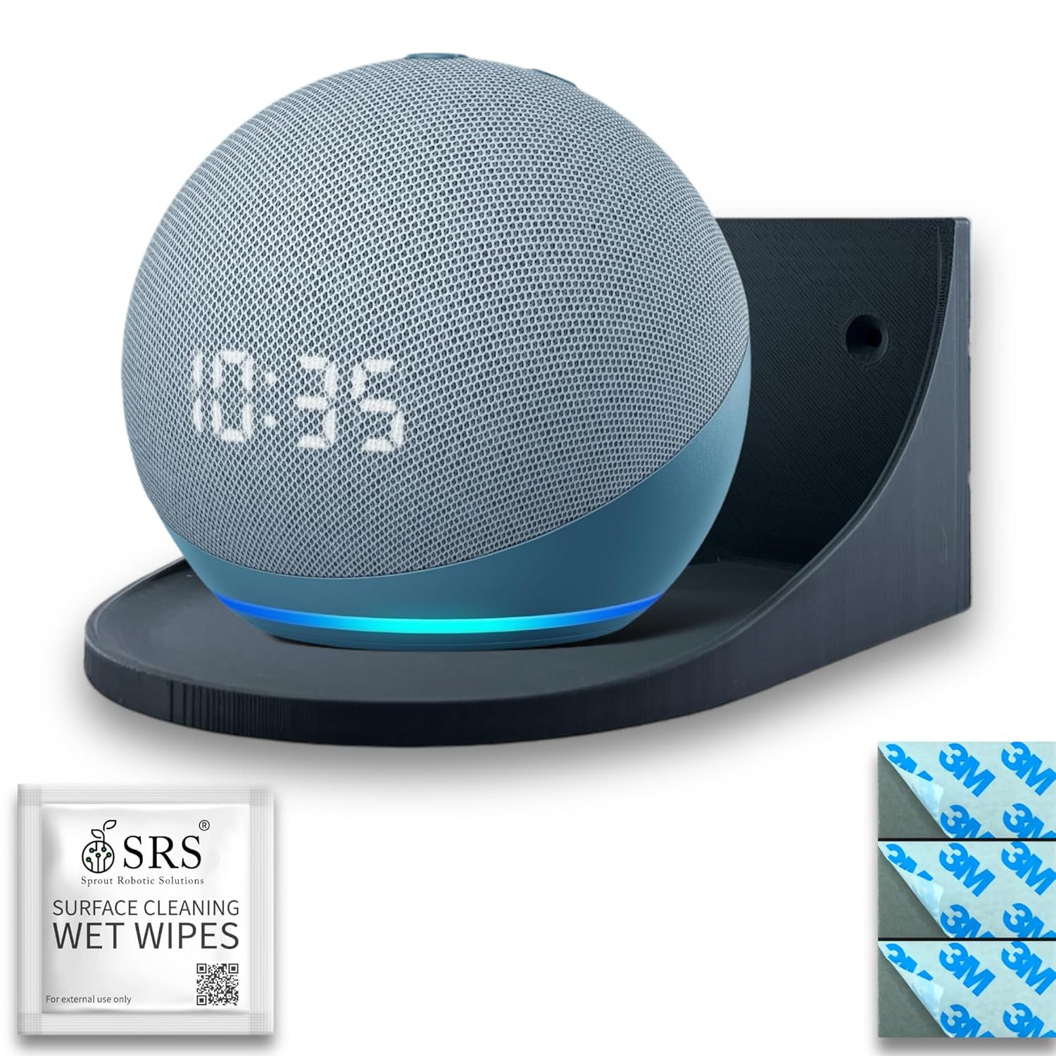 Wall Shelves Stand Holder | Stick-On Adhesive | Superior-Grade ABS | Includes Surface Cleaning Wipes | For Echo,Cameras,Speakers,Plants,Decor | Compact & Stable (Black) Wall Shelves Stand Holder | Stick-On Adhesive | Superior-Grade ABS | Includes Surface Cleaning Wipes | For Echo,Cameras,Speakers,Plants,Decor | Compact & Stable (Black)