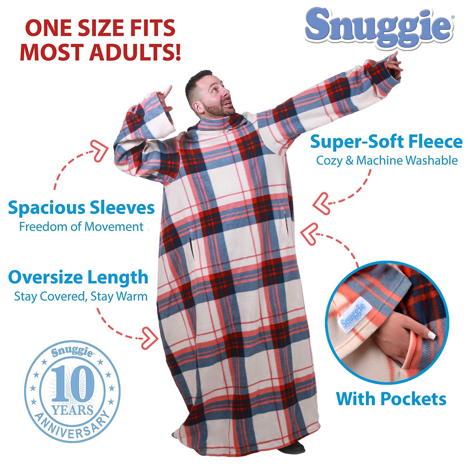 Snuggie The Original Wearable Blanket That Has Sleeves, Warm, Cozy