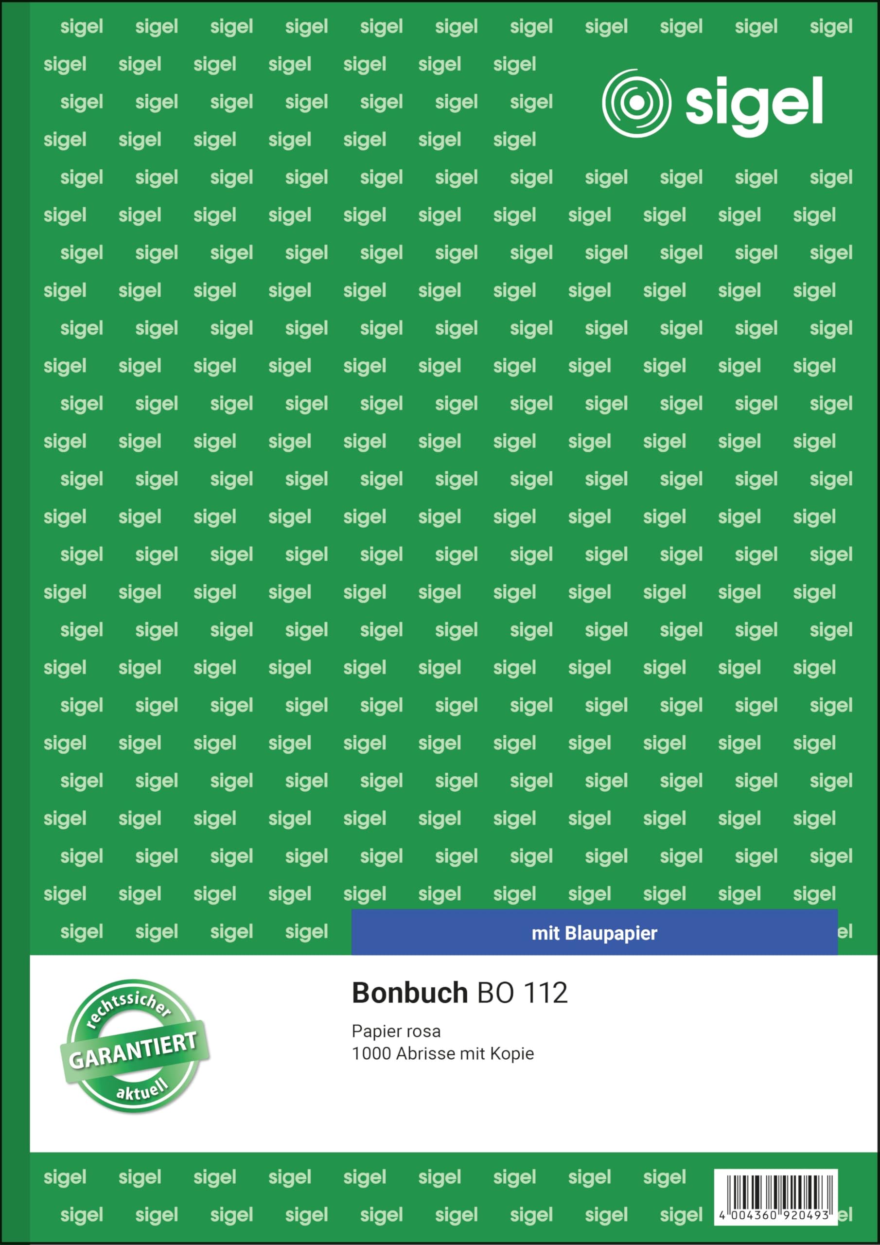 Sigel BO112 Ticket Book A4 2 x 50 Sheets 1000 Tickets with Carbon Paper Red