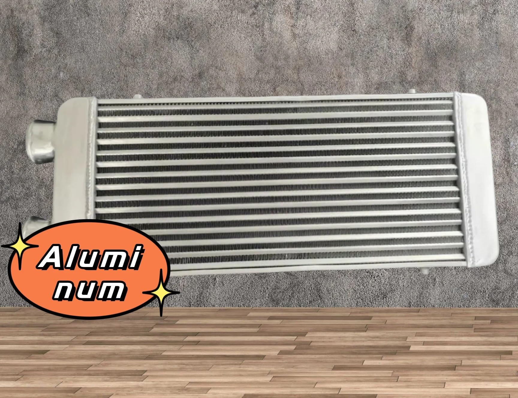 Intercooler aluminiowy Aluminiowy intercooler turbo 600x300x70mm po tej samej stronie 76mm 3" rura wlotowa/wylotowa Jednostronne mocowanie z przodu