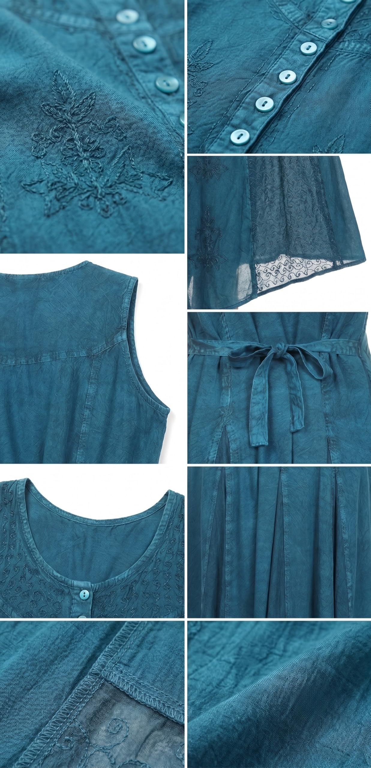 Sakkas Beverlee Caftan sans Manches Brodée Boutonnée