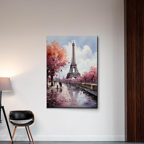 Miniatura 3 de Eiffel Tower painting, Eiffel Tower wall art, depiction of the Eiffel Tower at night in brilliance