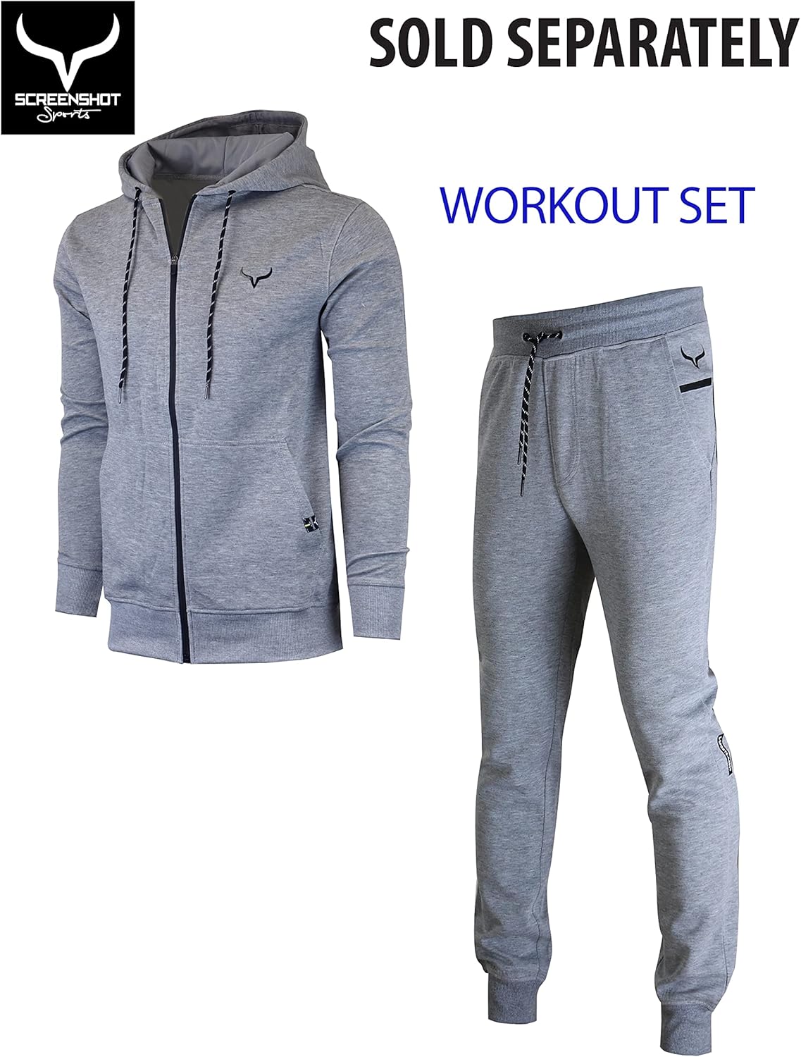 SCREENSHOT Sports Mens Interlock Fleece Utility Athletic Jogger Workout Zipper Pockets Sweatpants - Image 6