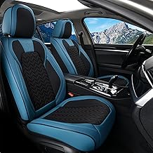Coverado Car Seat Cover Winter, Front Seat Cover, 2PCS Car Seat Protector, Seat Covers for Cars, Breathable Faux Leather Car Seat Cushion, Car Seat Protector, Blue Car Seat Covers Fit Most Vehicles