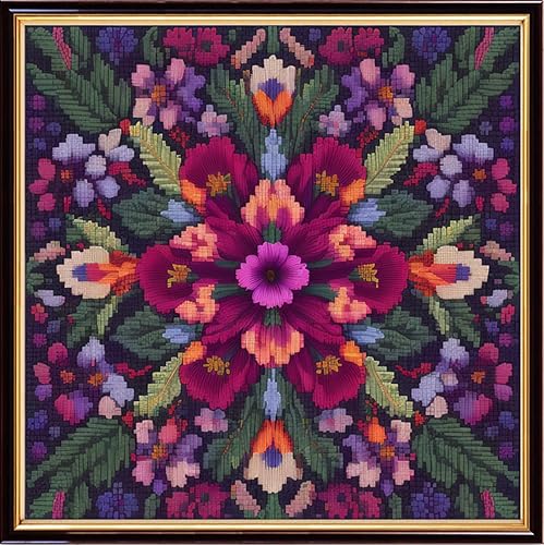 Miniatura 8 de Redxing Kits de punto de cruz estampados, kit de bordado para principiantes y adultos, gama completa de patrones de bordado, kits de iniciación,