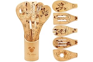 Mickeys Mouse 6 Piece Bamboo Kitchen Utensil Set