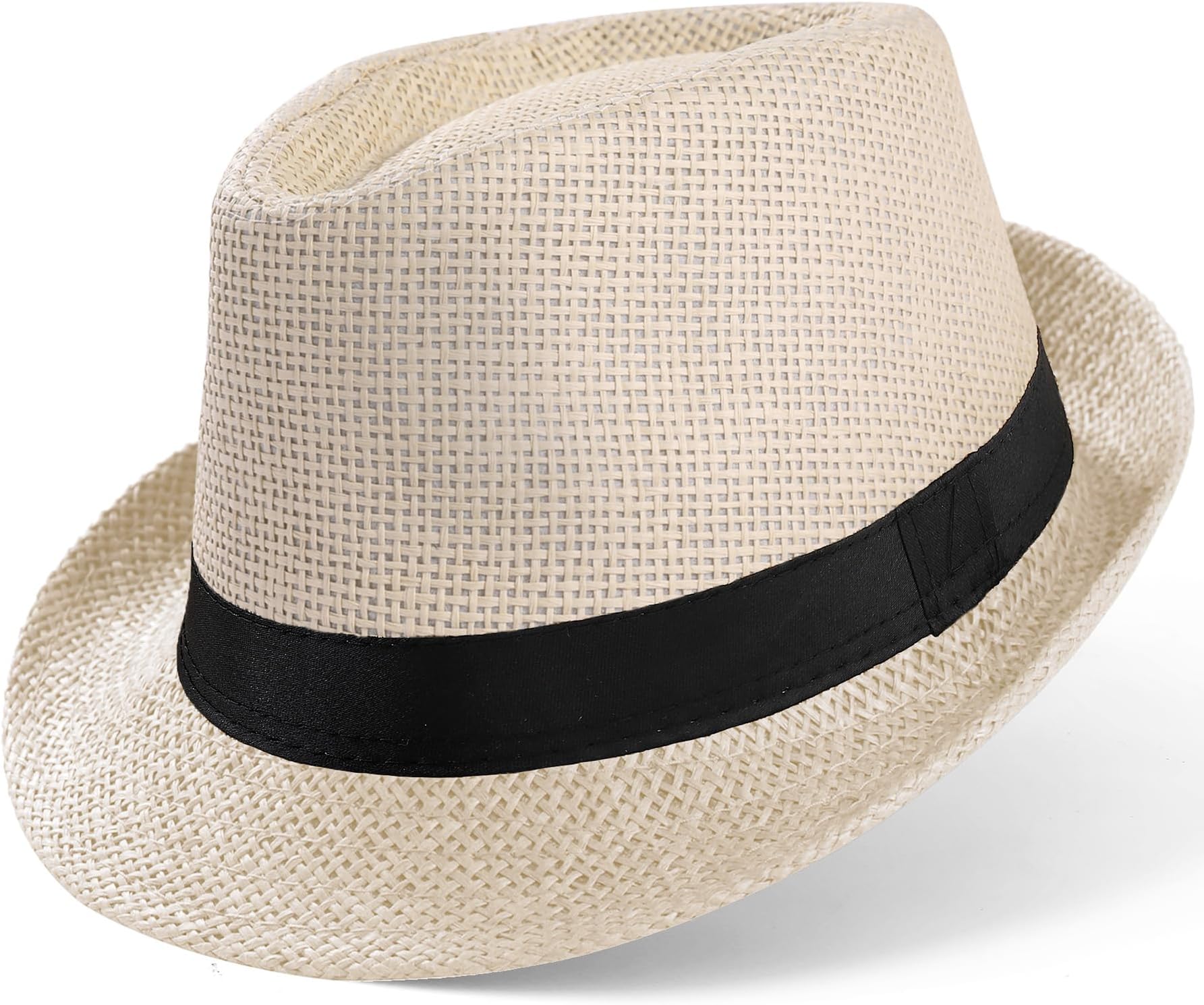 BABEYOND Men's 1920s Short Brim Trilby Fedora Hat