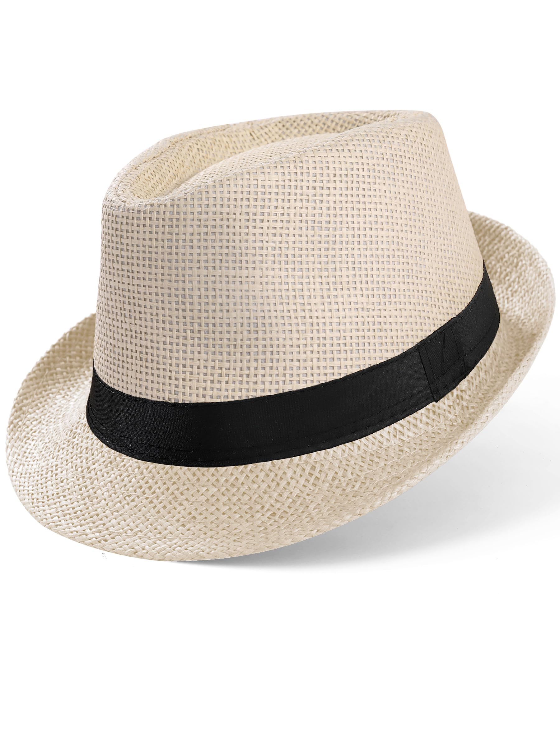 BABEYOND Men's 1920s Short Brim Trilby Fedora Hat
