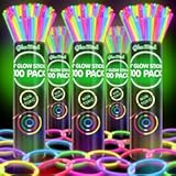 500 Ultra Bright Glow Sticks Bulk - Halloween Glow in the Dark Party Supplies Pack - 8" Glowsticks Party Favors with Bracelets and Necklaces