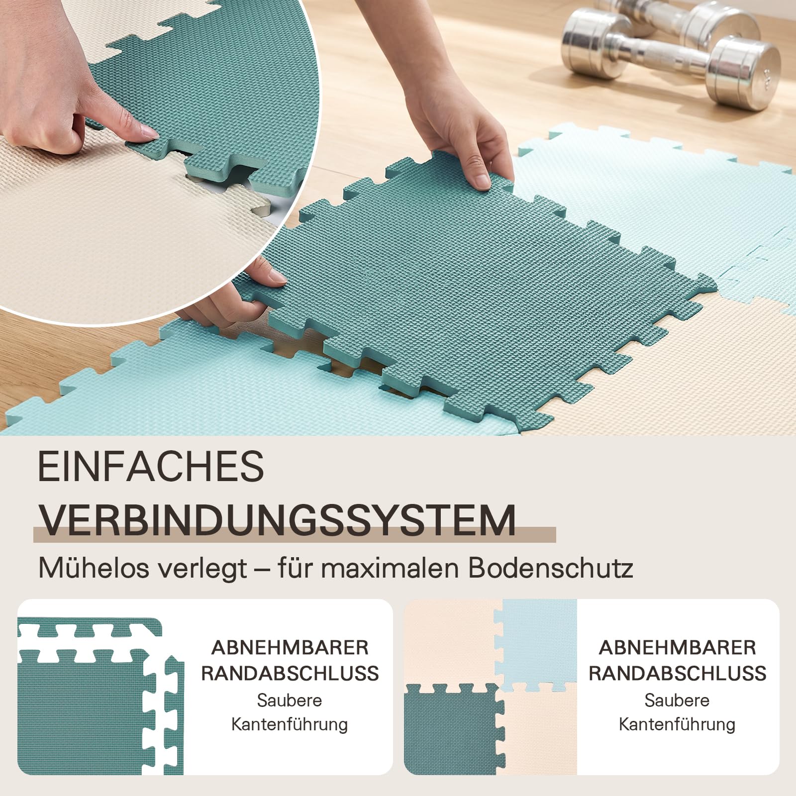 Tappetino di protezione del pavimento set fitness, 24/36/48puzzle mat, tappetino fitness EVA antiscivolo, tappetino per attrezzature fitness, protezione anticaduta all'aperto, sottotappeto piscina