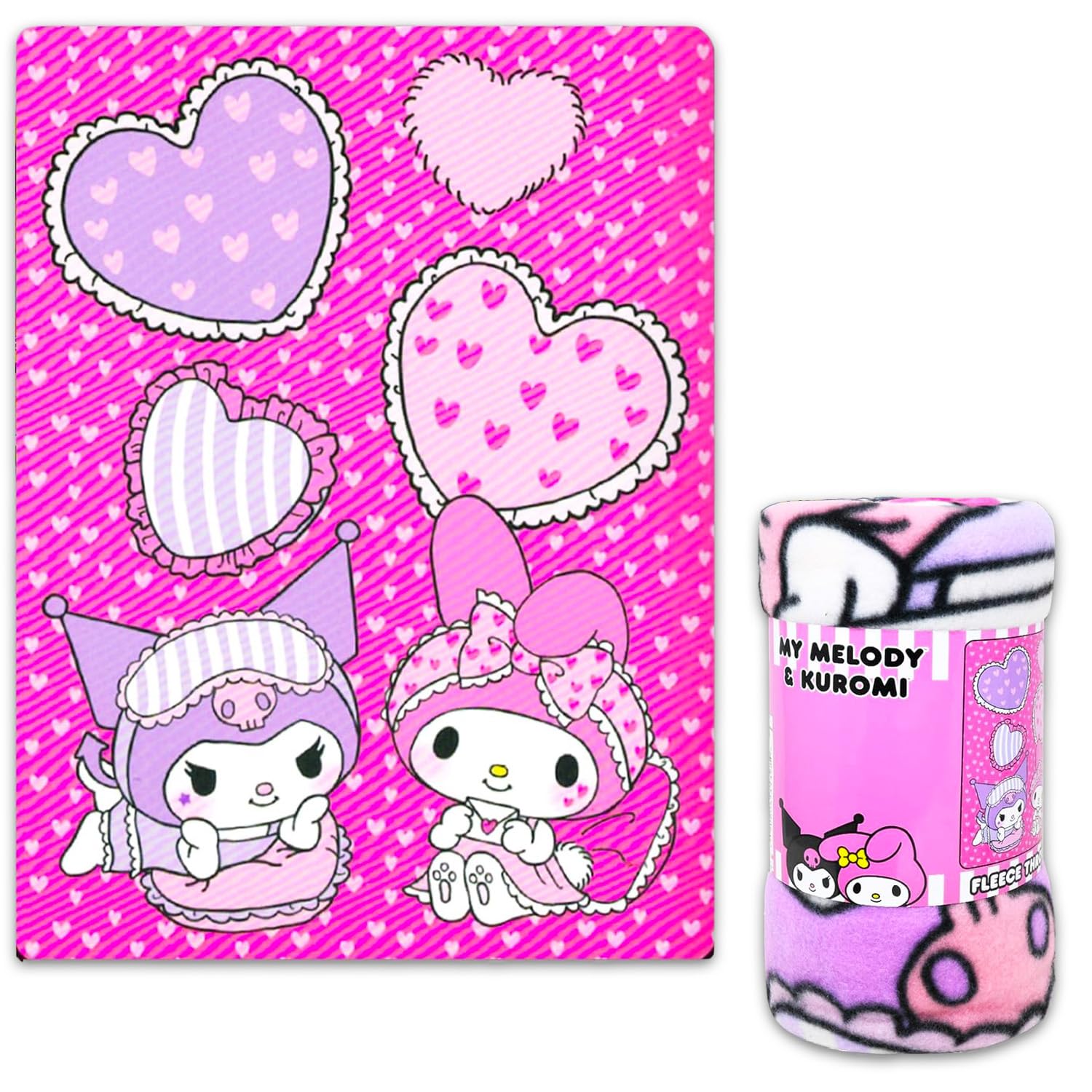 Amazon.com: Sanrio Fleece Blanket Set - My Melody and Kuromi