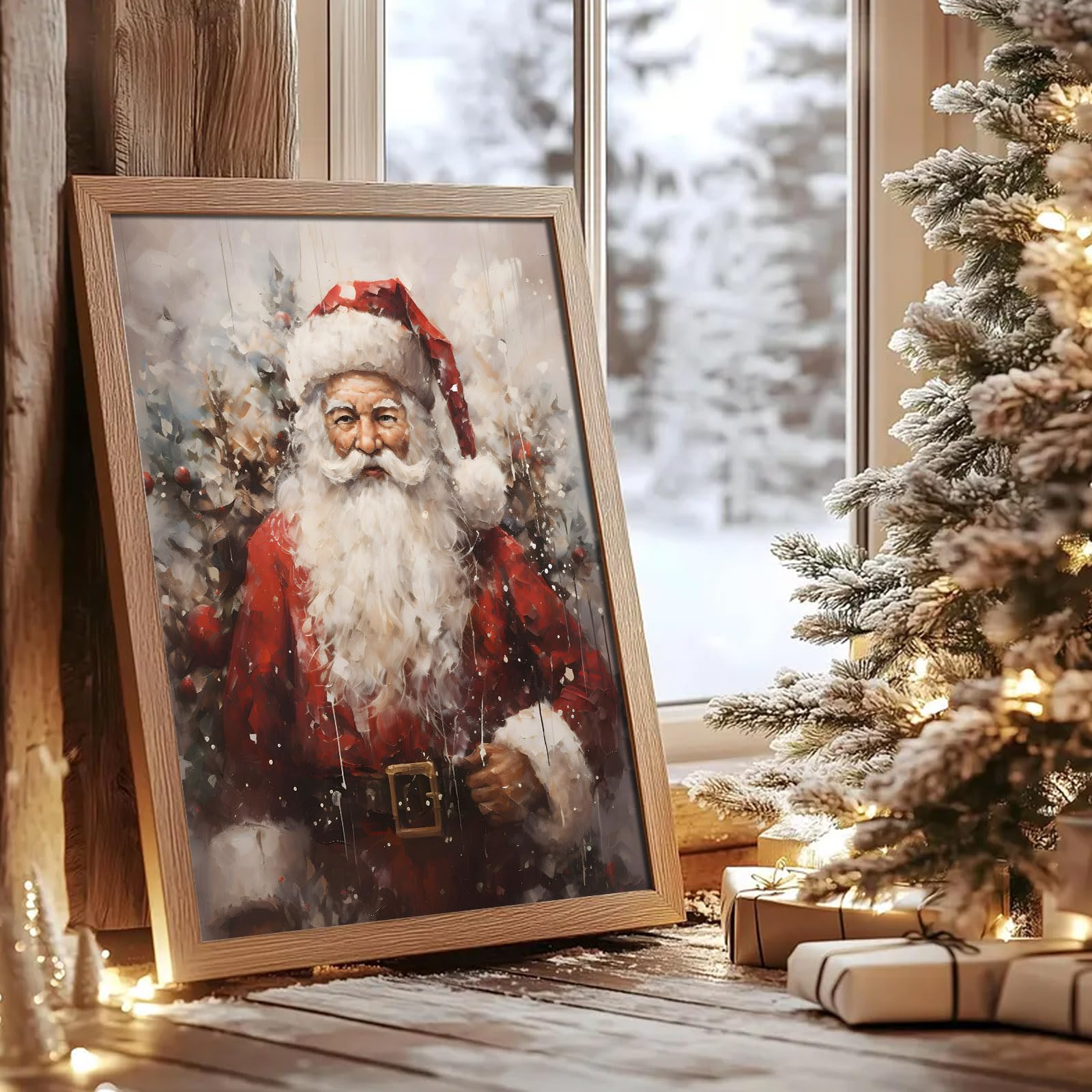 【アメリカで購入】クリスマスの風景画 サイズ81cm✕61cm Amazon.com: Christmas Wall Art set of 6 Christmas Pictures Wall