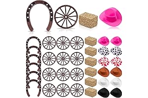 Western Party Decorations Mini Horseshoe Cowboy Hats Hay Bales
