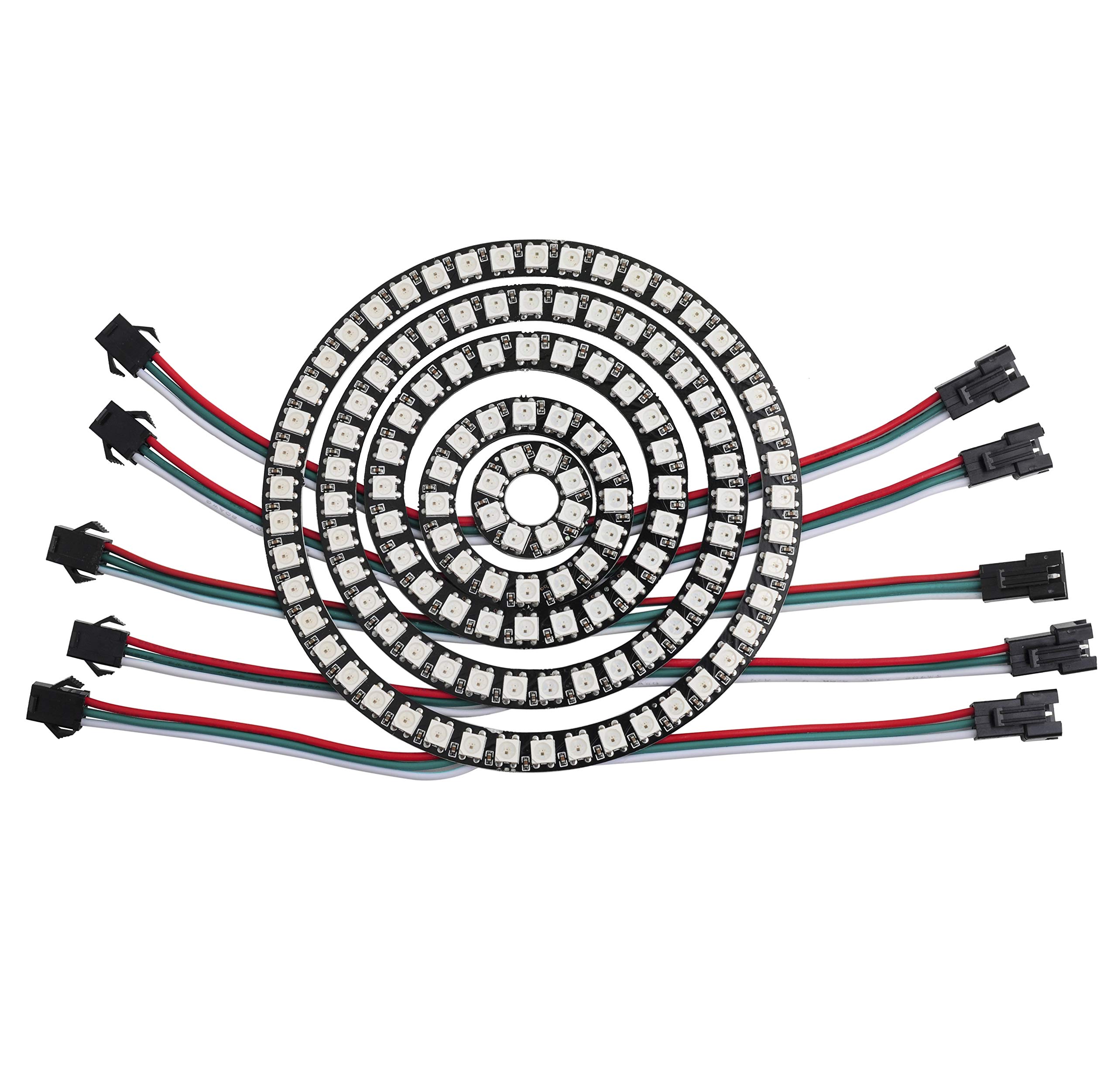 128 RGB LED Ring 128 X WS2812 5050 Full Color with Integrated Drivers 128 Bits forArduino Raspberry Pi ESP8266 Nodemcu DC5V