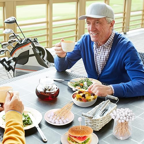 Miniatura 6 de Aodaer 120 palillos de cóctel de golf, palillos de dientes con temática de golf de 4.72 pulgadas para aperitivos, sándwich de frutas desechables de