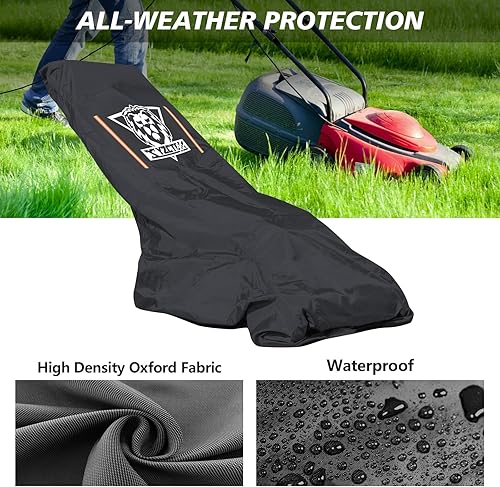Miniatura 2 de Funda para cortacésped, resistente con protección impermeable extrema. Tela Oxford resistente y flexible con revestimiento de poliuretano ecológico.