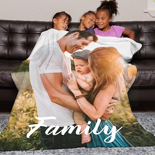 Miniatura 4 de Manta personalizada con foto y texto, regalos para familiares, papá, mamá, niño, bebé, amigo, manta personalizada con imagen para cumpleaños,
