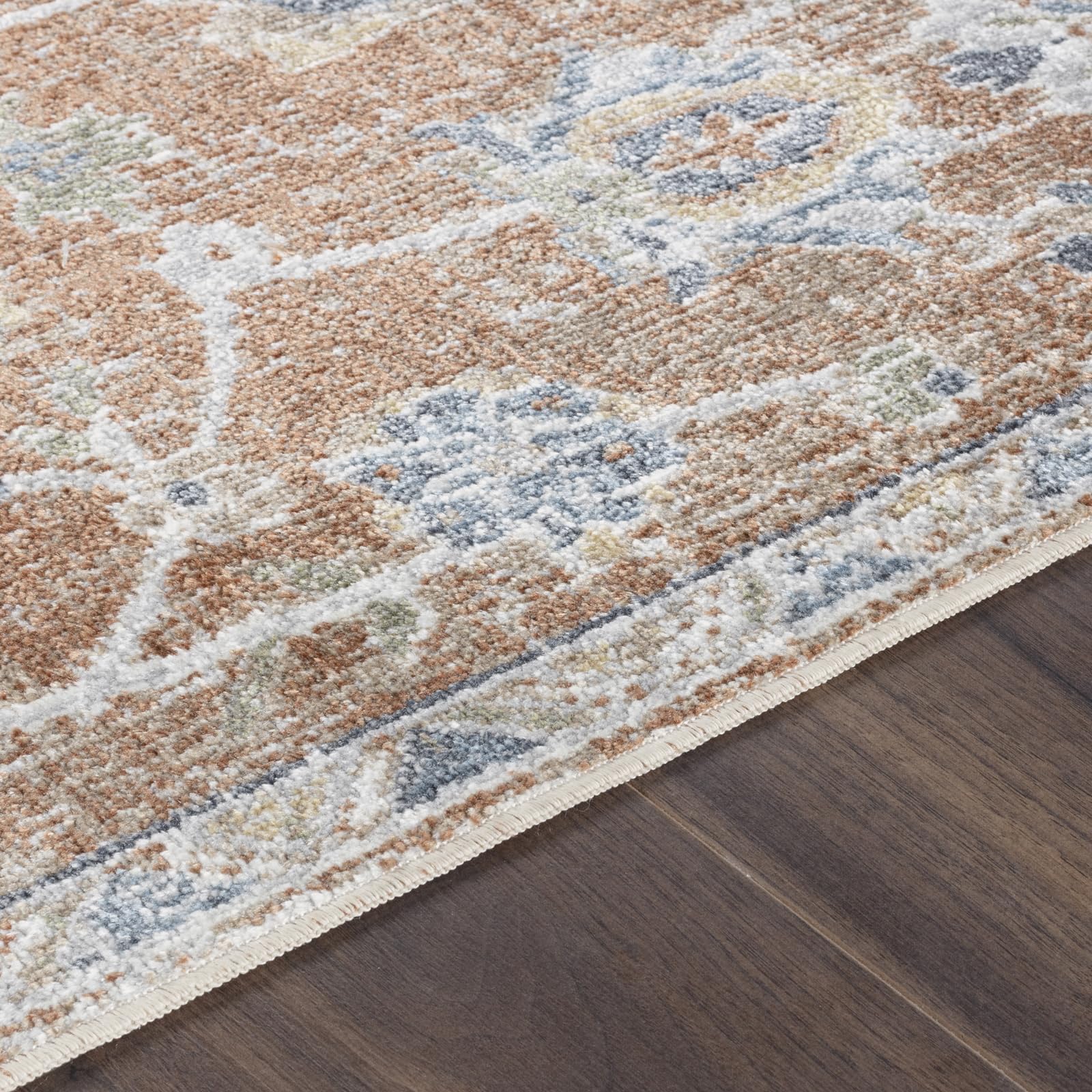 Livabliss Ruby Dakar Tapis Vintage 120x170 cm – Marron, Crème, Bleu, Bohème