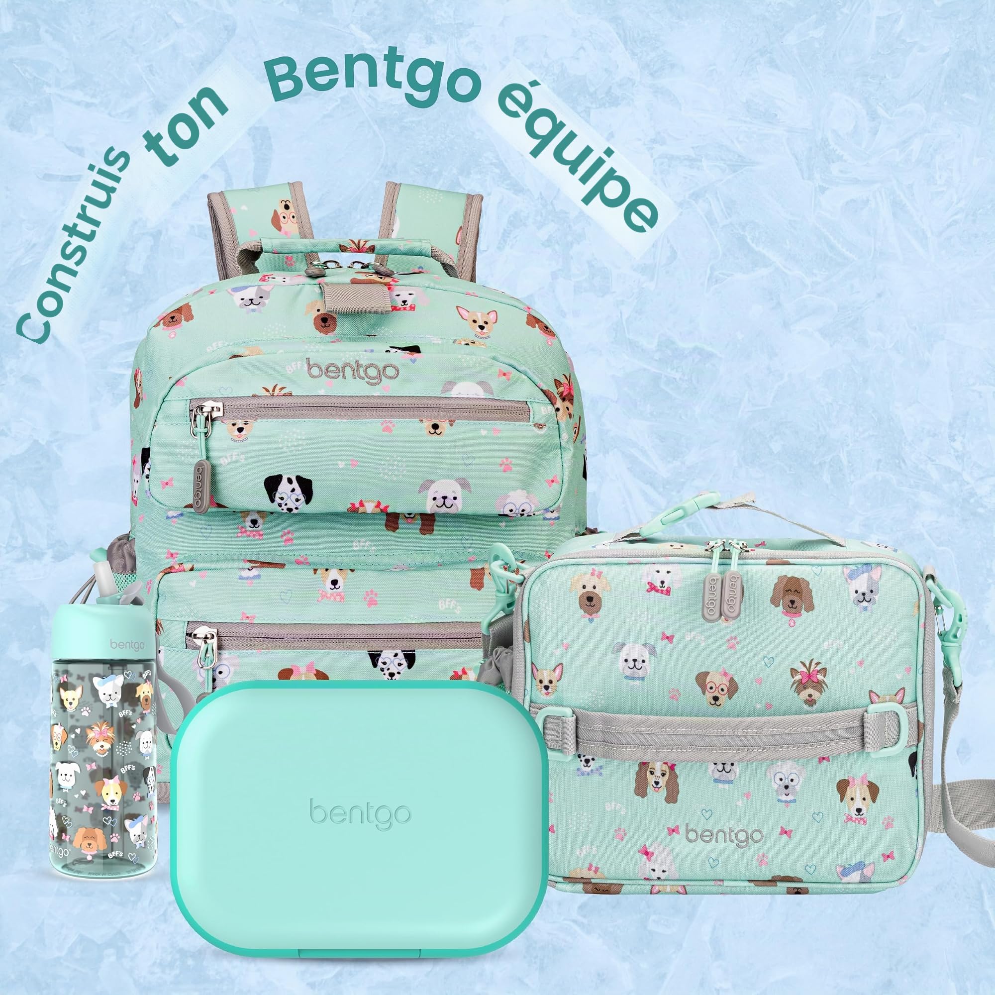 Bentgo Chill Boîte à déjeuner étanche pour enfants – Boîte à bento 4-compartiments avec poche de glace, 3,3 tasses, sans PFAS et BPA, passe au micro-ondes et lave-vaisselle