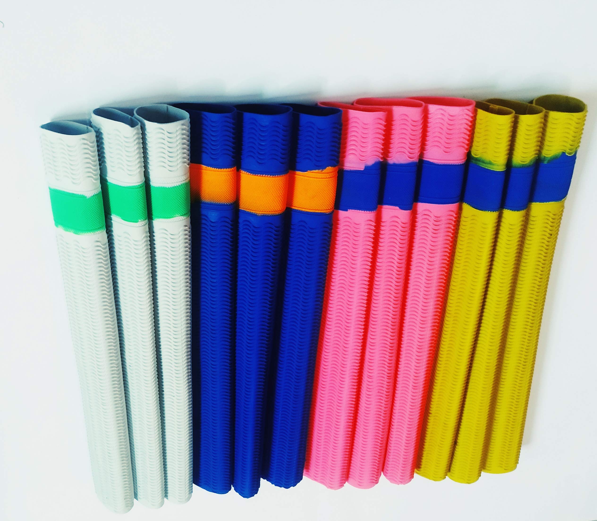 AI SPORTS Impugnature Per Mazza Da Cricket E Baseball – Confezione Da 4, Gomma Antiscivolo, Multicolore, 3x30 Cm, Per Massima Tenuta E Assorbimento