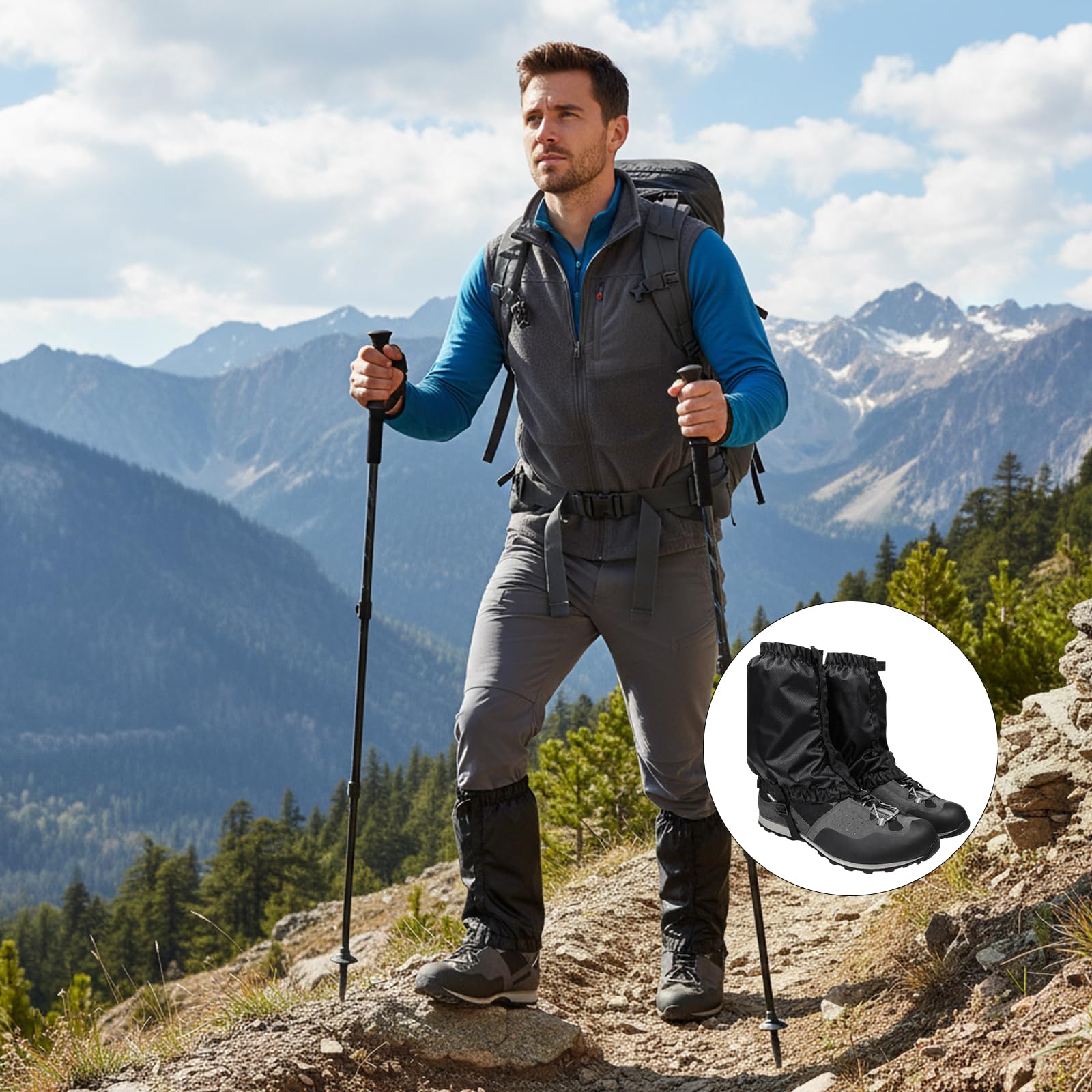 Polainas Impermeables para Nieve, Montaña, Trekking, Esquí y Caza 1 Par