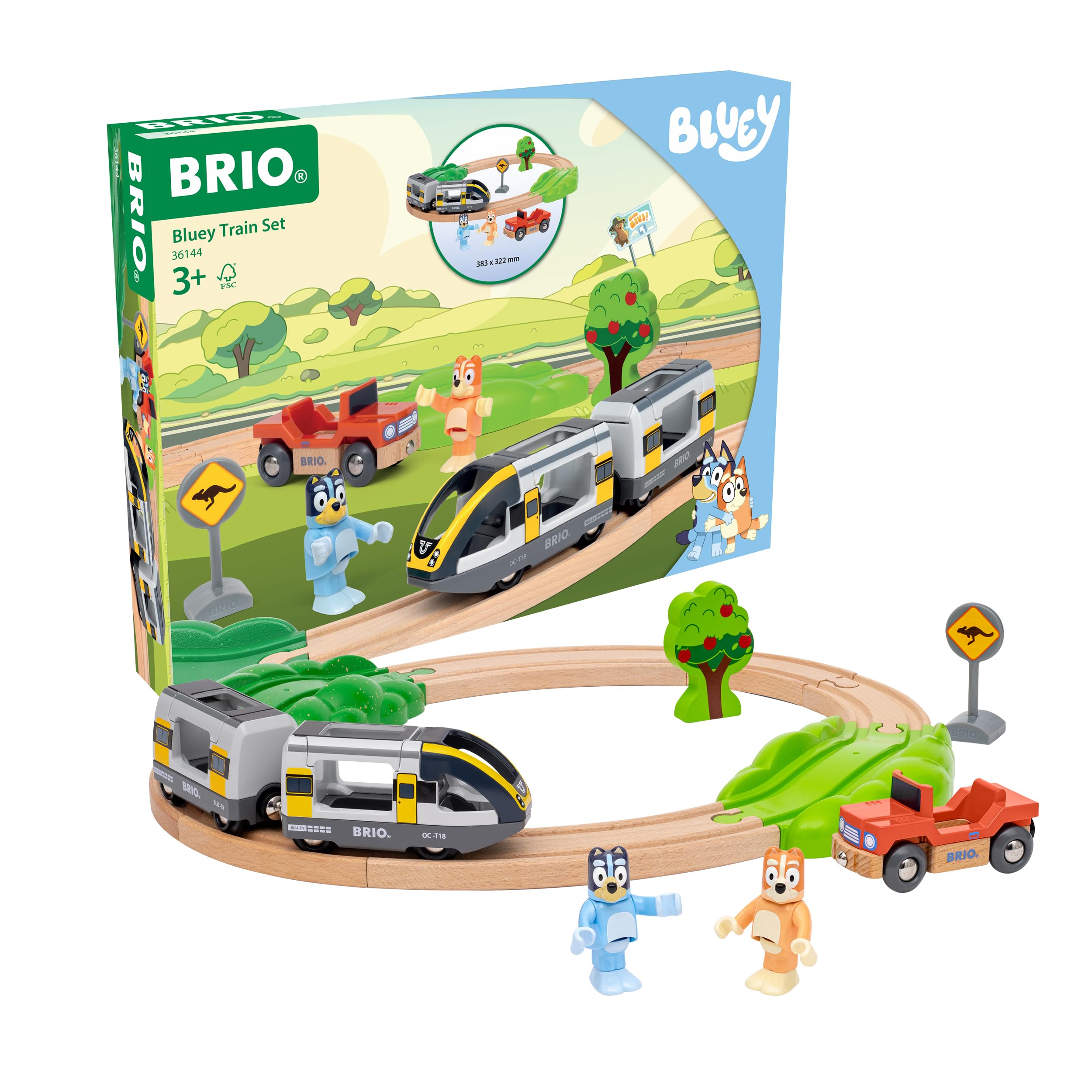 BRIO World - 36147 Bluey - Train de Voyage - Jouet ferroviaire pour Filles et garçons à partir de 3 Ans - Cadeau Magique pour Les Amis de Bluey et Bingo